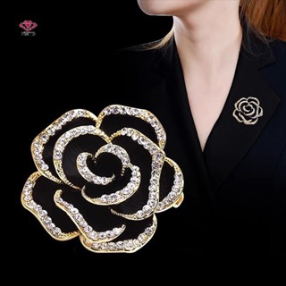 Hwetr 1 ชิ้น Rhinestone Camellia ดอกไม้เข็มกลัดสําหรับผู้หญิ…