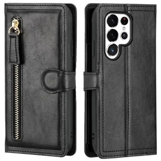SAMSUNG หรูหราหนังซิปกระเป๋าสตางค์สําหรับsamsung S25 S24 S23 S22 S21 S20 S10 Plus Ultra Note 10 Plus 20 Ultra S20 S23FEผู้ถือบัตรฝาครอบ