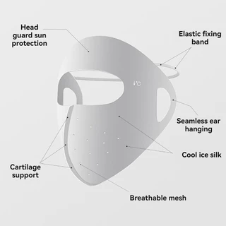 Gtubike UPF50+ ฤดูร้อนผ้าไหมน้ําแข็งครีมกันแดด Breathable 3D สามมิตินุ่มรั้ง Full Facemask