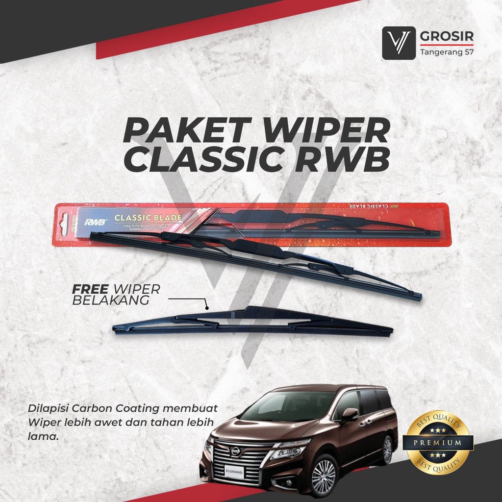 RWB CLASSIC WIPER PACKAGE NISSAN ELGRAND E52 ด้านหน้าด้านหลัง 3 ชิ้น