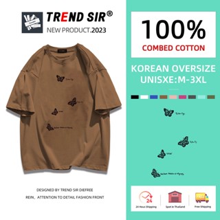 TrendSir⚡พร้อมส่ง⚡เสื้อยืด oversize👏100%cotton โอเวอร์ไซส์ มีของพร้อมส่ง🎶ฮิปฮอป เสื้อวินเทจ ออกแบบเสื้อผ้าสําหรับสาว ใหม่และเป็นมิตรกับสิ่งแวดล้อม สไตล์เกาหลีเสื้อเสื้อยืด✔สำหรับชายและหญิง