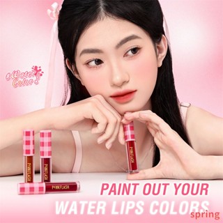 Pinkflash ลิปสติก ลิปกลอส เนื้อลิขวิด กันน้ํา ติดทนนาน สีชมพูเชอร์รี่ 9 สี