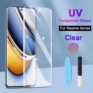 ฟิล์มกระจกนิรภัยกันรอยหน้าจอ UV แบบใส สําหรับ Realme 10 11 Pro Plus +5G GT Explorer