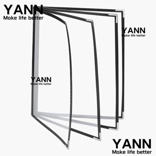 Yann1 ที่ครอบเมนูอาหาร PVC ใส 8.5 นิ้ว x 11 นิ้ว 4 หน้า 8 มุม สีดํา สําหรับร้านอาหาร