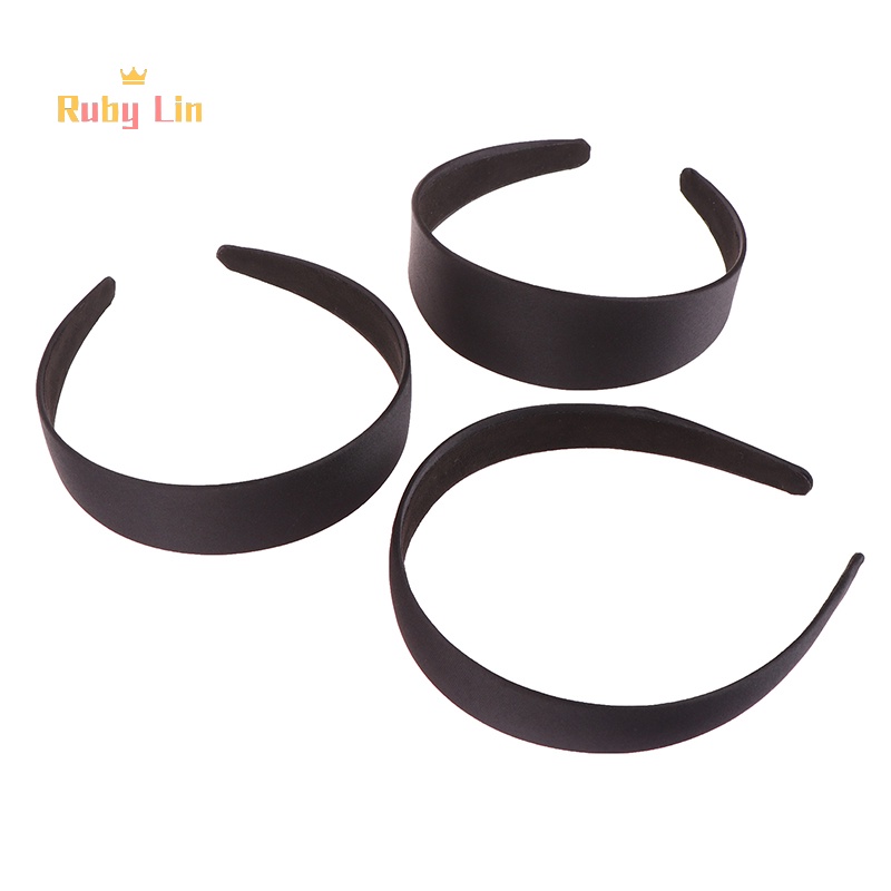 Ruby Lin มินิมอล ที่คาดผมสีดํา สีพื้น กันลื่น ที่คาดผม สําหรับเด็กผู้หญิง DIY ที่คาดผม เครื่องประดับผม ดี