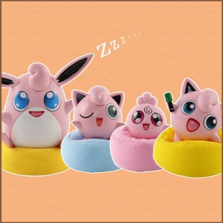 โมเดลฟิกเกอร์ Pokemon Jigglypuff Igglybuff Wigglytuff ของเล่นสําหรับเด็ก จํานวน 4 ชิ้น