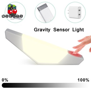 Nicesi ไฟกลางคืน LED ป้องกันดวงตา ข้างเตียง บ้าน ไฟเซ็นเซอร์แรงโน้มถ่วง