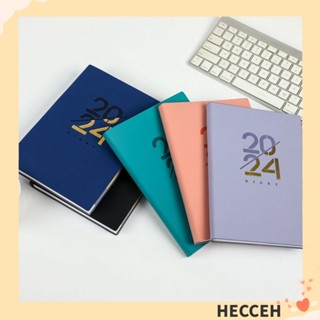 Hecceh 2024 สมุดโน้ต ปฏิทิน หนัง PU ขนาด A5 365 วัน คุณภาพสูง สําหรับนักเรียน