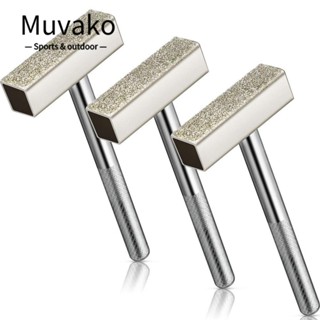 Muvako หินเจียรเพชร ซิลิคอนคาร์ไบด์ 4.5 X 1.3 ซม. 1.77 X 0.511 นิ้ว สีเงิน 3 ชิ้น