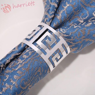 Harriett ที่รัดผ้าเช็ดปาก โลหะผสม หรูหรา สีทอง สีเงิน 1 4 ชิ้น