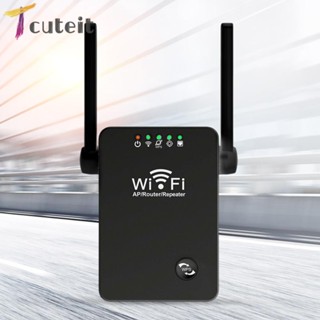 Tcuteit เครื่องขยายสัญญาณไร้สาย 2.4 GHz IEEE 802.11 WIFI 300Mbps 3 โหมด