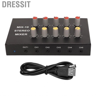 Dressit 2 Input 10 Output Stereo Digital  Mixer for Recording Live Streaming