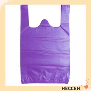 Hecceh ถุงช้อปปิ้ง พลาสติก สีม่วง 12x20 นิ้ว ทนทาน 50 ชิ้น