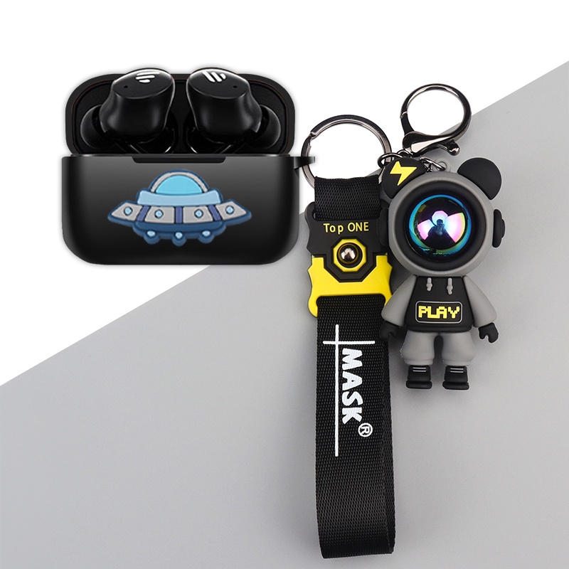 For EDIFIER TWS1 Pro2 Case EDIFIER TWS1 Pro2 Silicone Soft Case Cartoon Bear Keychain Pendant Dinosa