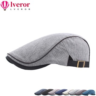 Lveror หมวกเบสบอล หมวกเบเร่ต์ ผ้าฝ้าย ปรับขนาดได้ ลายปากเป็ด สไตล์เรโทร สําหรับผู้ชาย ผู้หญิง