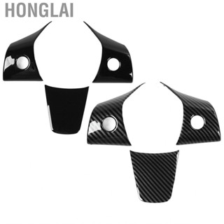 Honglai 3Pcs Car Steering Wheel Cover Trim Frame  Interior Accessories Replacement for Tesla Model 3 Y 2021 2022 2023