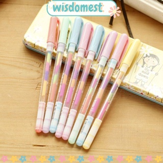 WISDOMEST ปากกาเน้นข้อความ 6 สี 6 ชิ้น/ชุด เครื่องเขียน สร้างสรรค์ สีแคนดี้ สําหรับนักเรียน