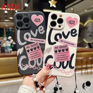Amk เคสโทรศัพท์มือถือแบบใส ลายหัวใจ และไข่มุก แฟชั่น สําหรับ OPPO Find X2 X3 X5 X6 F9 A91 RENO 10 8T 8 3 A94 5F 5 A93 4G 4F 4 Lite 5Z 6Z 7Z 6 7 F11 PRO plus 4G 5G เคสโทรศัพท์มือถือ GNCMF พร้อมสายสตริง