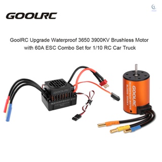 Goolrc มอเตอร์ไร้แปรงถ่าน 3650 3900KV กันน้ํา พร้อมชุดคอมโบ 60A ESC สําหรับรถบรรทุกบังคับ 1/10