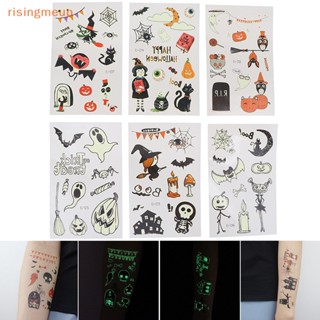 [risingmeup] สติกเกอร์รอยสักชั่วคราว ลายฮาโลวีน เรืองแสง