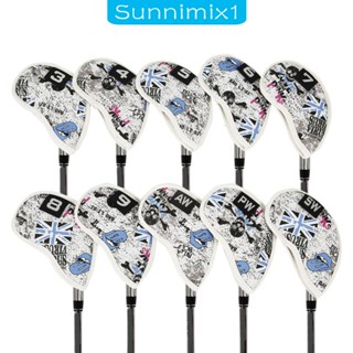 [Sunnimix1] ชุดปลอกคลุมหัวไม้กอล์ฟ น้ําหนักเบา 10 ชิ้น