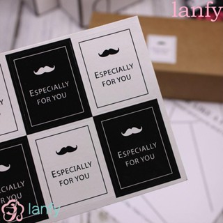 Lanfy สติกเกอร์ฉลาก ลายหนวดเครา คุกกี้ ช็อกโกแลต แฮนด์เมด DIY 5 แผ่น