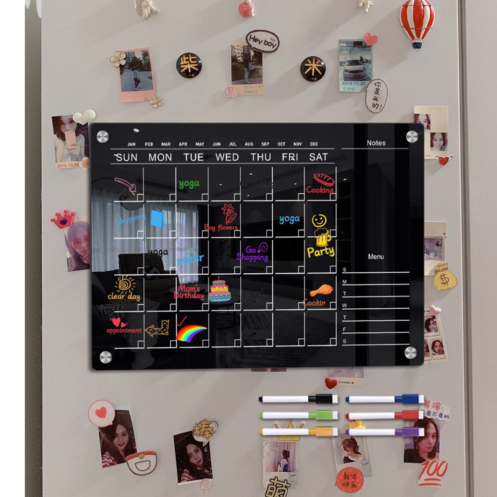กระดานปฏิทินแม่เหล็กอะคริลิคใส ขนาด A4 สําหรับบ้าน สํานักงาน โรงเรียน