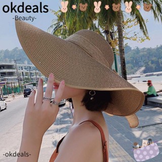 OKDEALS Womens Sun Hats Fisherman Hat Sun Protection Beach UPF50+ Wide Brim Seaside Roll up Cap