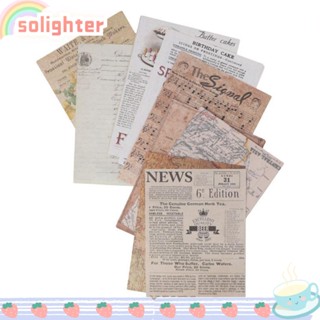 SOLIGHTER แผ่นกระดาษลอกลาย สไตล์วินเทจ สําหรับตกแต่งสมุดภาพ การ์ด