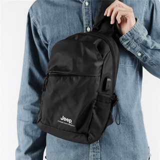 Jeep Jeep mens chest bag messenger bag waterproof shoulder bag cycling backpack outdoor large capacity Mens bag chest bag