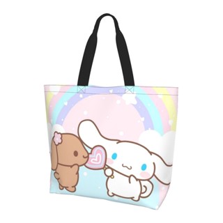 【พร้อมส่ง】กระเป๋าถือ กระเป๋าสะพายไหล่ ผ้าโพลีเอสเตอร์ ลาย Cinnamoroll เหมาะกับการพกพาเดินทาง เล่นกีฬา สําหรับผู้หญิง