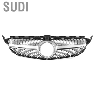 Sudi Grille Assembly  Front Bumper Diamond Grill Fit for Mercedes Benz C-Class W205 2019 Star Style Black Replaces