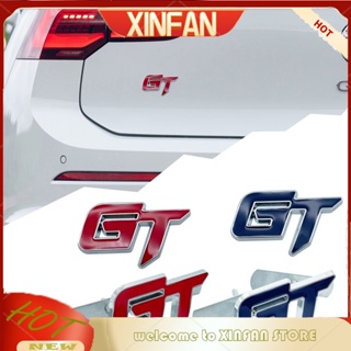 Xinfan สติกเกอร์โลหะ รูปสัญลักษณ์ GT 3D สําหรับติดตกแต่งรถยนต์ BMW X6 X5 Ford Mustang Focus Mk 1 2 3 7 Mondeo