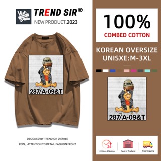 TrendSir🥳มาใหม่~ เสื้อยืด oversize 🎃 ใส่ได้ทั้งผู้ชายและผู้หญิง🎯 เสื้อยืดไม่ต้องรีด 7สี M-3XL