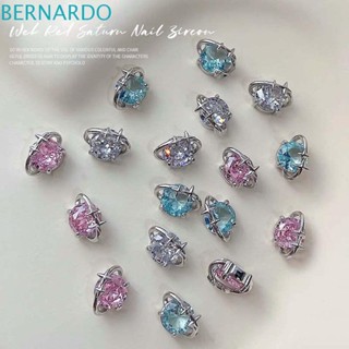 Bernardo อุปกรณ์ตกแต่งเล็บ พลอยเทียม เพทาย สีชมพู สีขาว สีฟ้า สําหรับตกแต่งเล็บ DIY