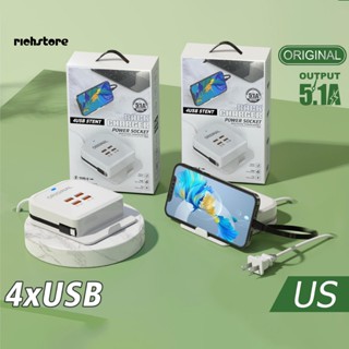 &lt;richstore&gt; ที่ชาร์จ พร้อมพอร์ต Usb 4 พอร์ต 4 พอร์ต สําหรับโทรศัพท์มือถือ Apple Android