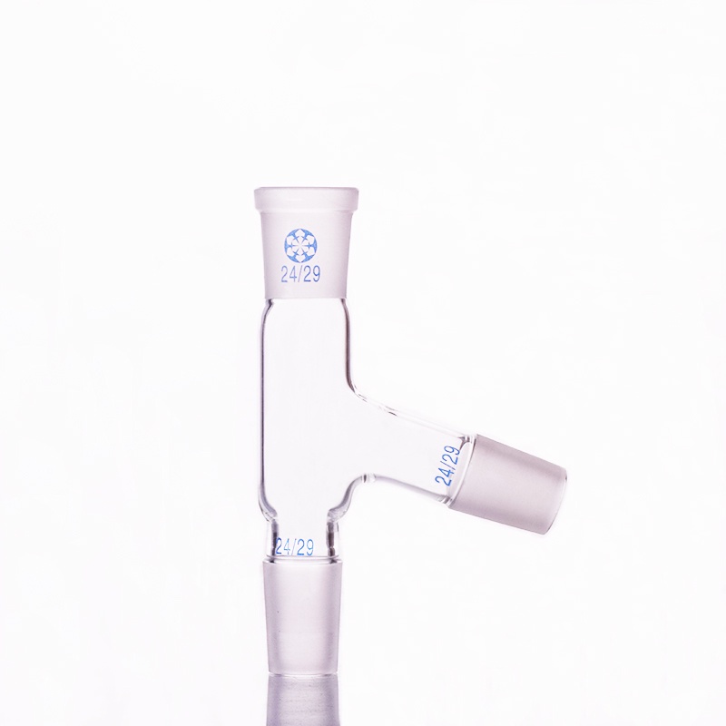 75 degree distillation head,Three way adapter,24/29, 75 bend (Borosilicate Glass 3.3), distillation 