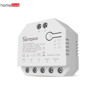 Sonoff Dualr3 Lite Dual รีเลย์ 2 WAY Power Metering สมาร์ทสวิทช์สมาร์ทสวิทช์ Dual โมดูลรีเลย์ Smart Home Power Metering ควบคุม homelove