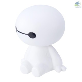 Baymax หุ่นยนต์เขย่าหัวตุ๊กตา ตกแต่งภายในรถยนต์ พลาสติก น่ารัก อุปกรณ์ตกแต่งอัตโนมัติ