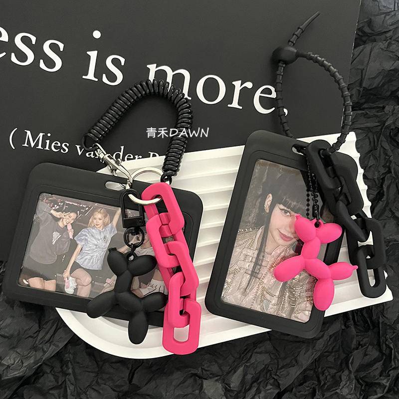 Ins Rose Card สําหรับชื ่ อแท ็ ก Id Card Star ภาพถ ่ ายบอลลูนชุดการ ์ ดสุนัขพวงกุญแจรถบัส Campus ผู ้ ถือบัตรทํางานการ ์ ดโปร ่ งใสป ้ องกัน