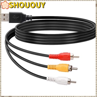 Shououy สายอะแดปเตอร์แจ็ค USB เป็น 3 RCA ทองแดงบริสุทธิ์ ตัวผู้ เป็นตัวเมีย