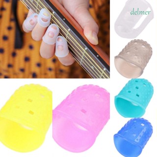 Delmer ถุงมือยางซิลิโคน แบบนิ่ม สีพื้น สําหรับเล่นเปียโน และกีตาร์ 4 ชิ้น ต่อชุด