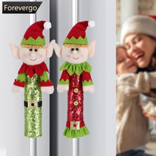 Forevergo ฝาครอบมือจับประตูตู้เย็น ลายคริสต์มาส A1I9 1 ชิ้น