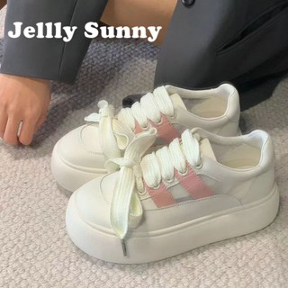  Jellly Sunny  รองเท้าผ้าใบผู้หญิง พื้นหนา ใส่สบาย สไตล์เกาหลี รองเท้าแฟชั่นผู้หญิง มีความนุ่มนวล 2023 ใหม่ FYD2390VV2 37Z230913