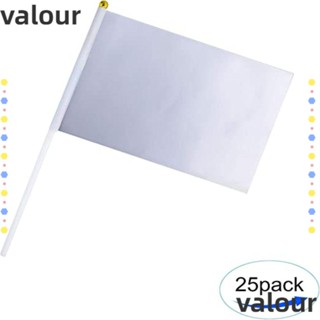 Valour ธงเปล่า สีขาว สําหรับตกแต่งรถยนต์ วันเกิดเด็ก 25 ชิ้น