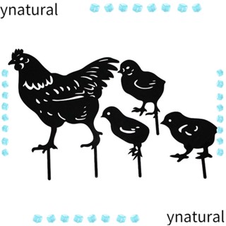 Ynatural รูปปั้นไก่ สําหรับตกแต่งสวน 4 ชิ้น ต่อชุด