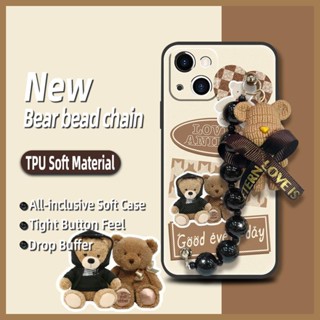 Cartoon protective case Phone Case For iphone14 Bear bracelet Dirt-resistant phone case Waterproof Simplicity