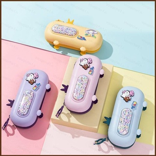 Cool Sanrio กล่องดินสอ เครื่องเขียน ลายการ์ตูน Hello Kitty Cinnamoroll น่ารัก อเนกประสงค์ ความจุขนาดใหญ่ สําหรับเด็กนักเรียน