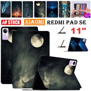 เคสโทรศัพท์หนัง ฝาพับ กันกระแทก พร้อมช่องใส่บัตร และขาตั้ง สําหรับ Xiaomi Redmi Pad SE 11 นิ้ว 2023