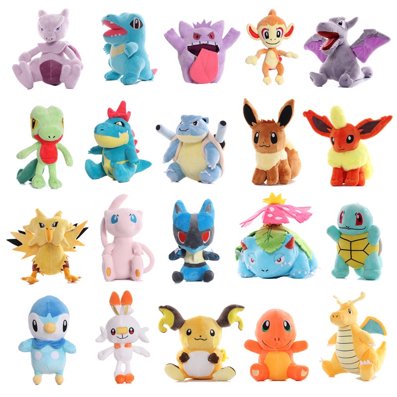 15-35cm Pokemon Plush Toy Anime Figure Pikachu Charizard Mewtwo Eevee Mew Lucario Gengar Stuffed Dol